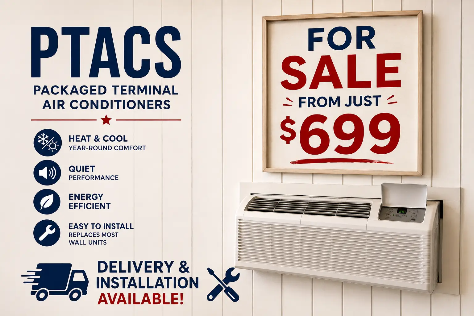 PTACs for Sale banner and unit